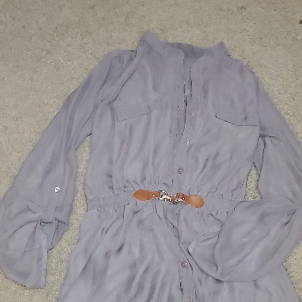 BUTTON UP BUCKLE DRESS - Picture 3 of 3